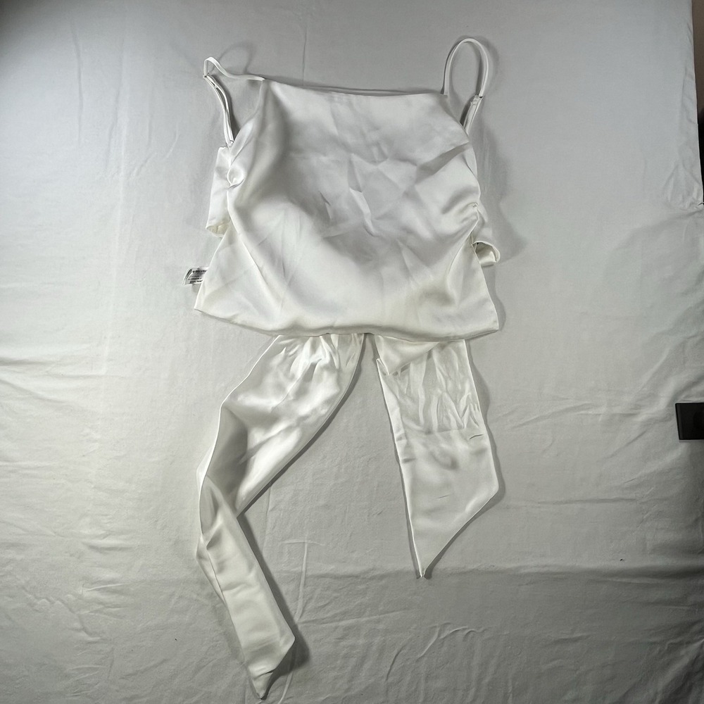 Zara Women Top Large White Blank Open Back